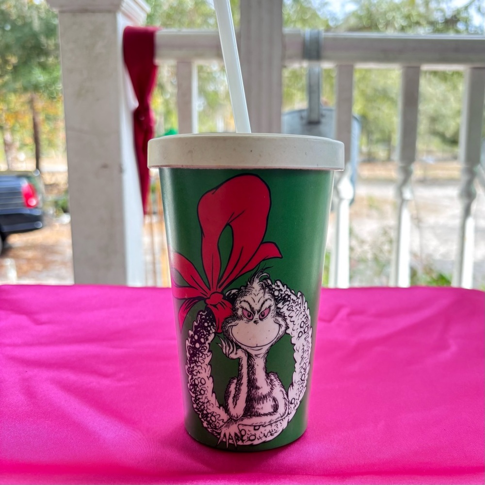 Grinch Dr. Seuss Holidays Christmas travel cup mug tumbler coffee Bamboo